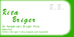 rita briger business card